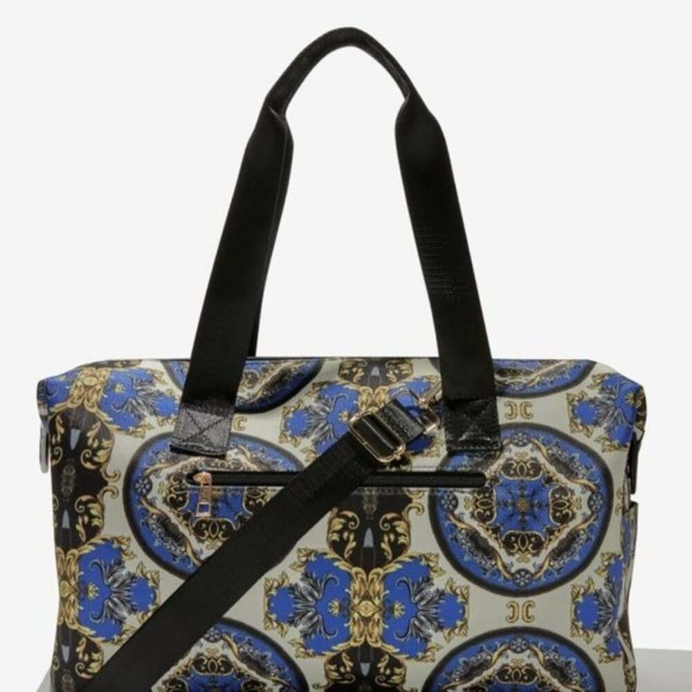 Alice + Olivia X Stacey Bendet Canvas Duffle Bag Zipper Crossbody Strap NWT